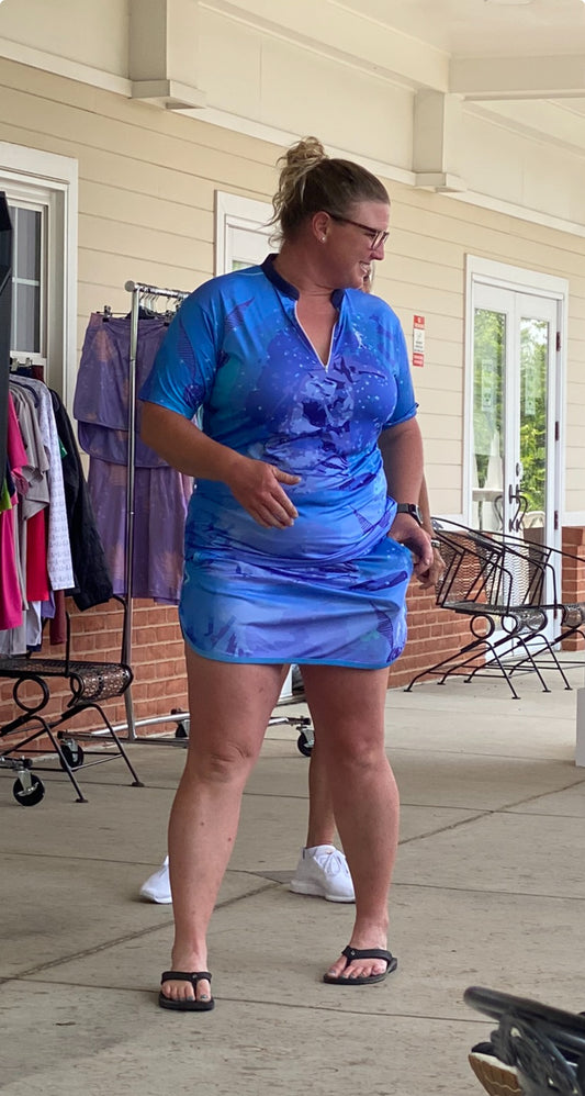 Up To No Good Women's Golf Quarter Collar Polo