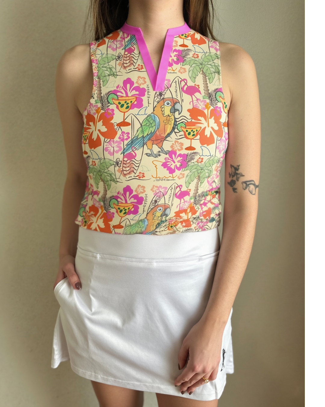 5 O'Clock Somewhere V-neck Sleeveless Women's Golf Polo