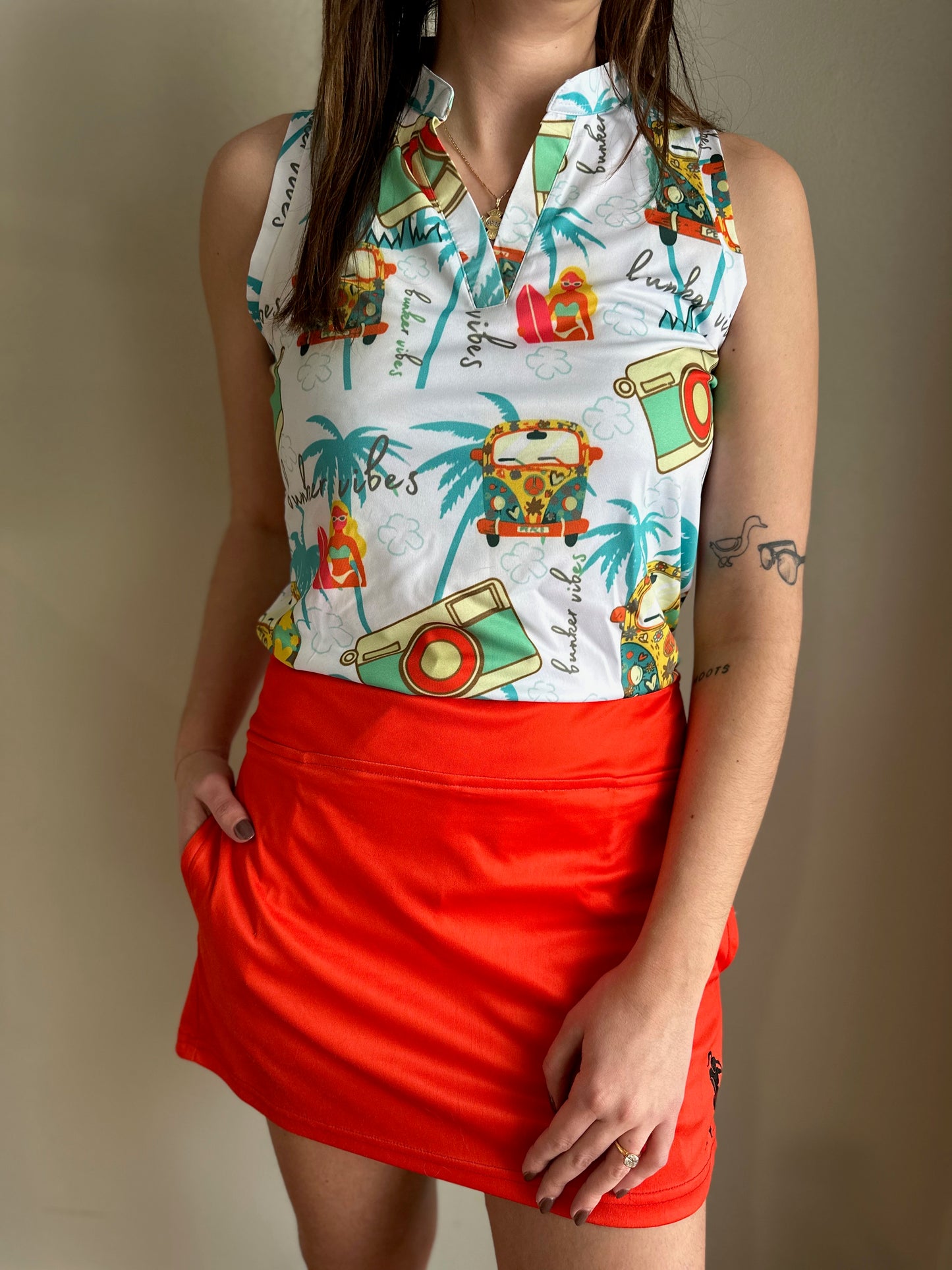 Just Red Women's Ruffle Golf Skort