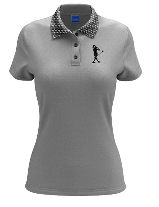 Be Palm Gray Women's Golf Polo
