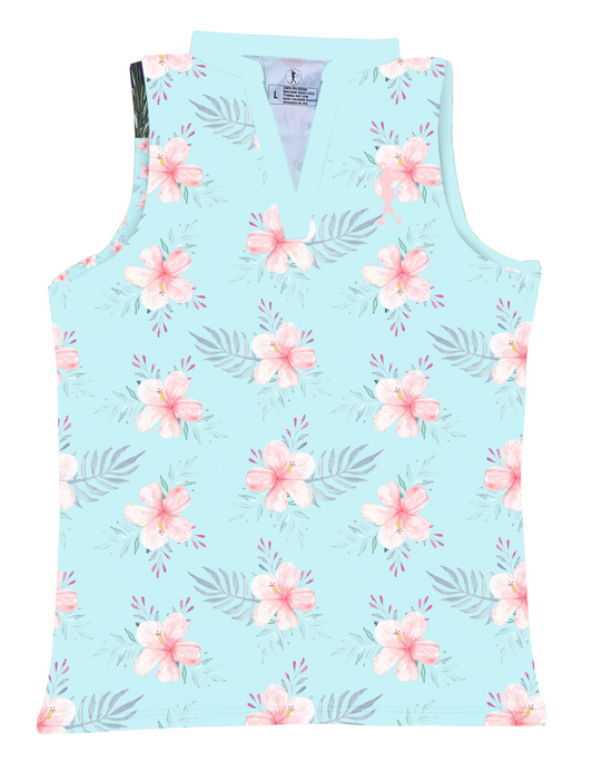 Flower Power Women's Golf Sleeveless V-neck Polo
