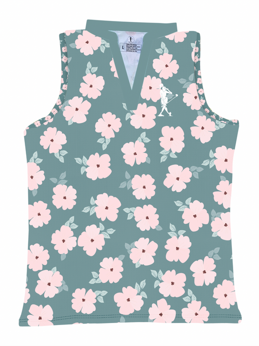 Flowers For Dayz Women's Sleeveless Golf Polo