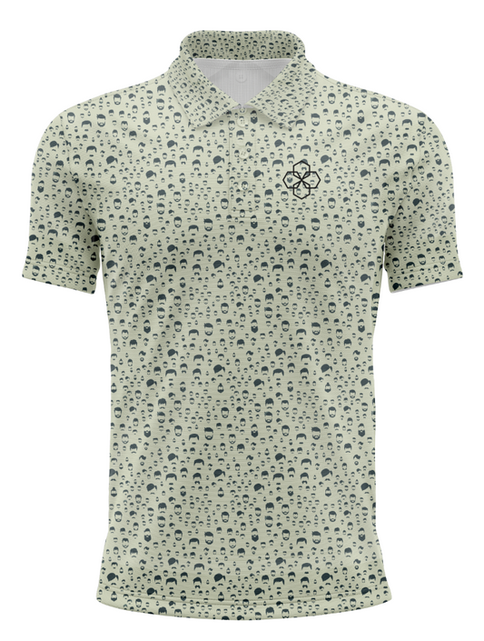 Men's Green Bearded Golf Polo