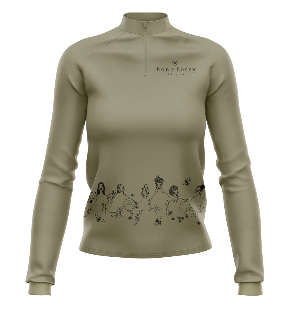 Hon's Honey Tea Towel Women's Golf Long Sleeve Quarter Zip