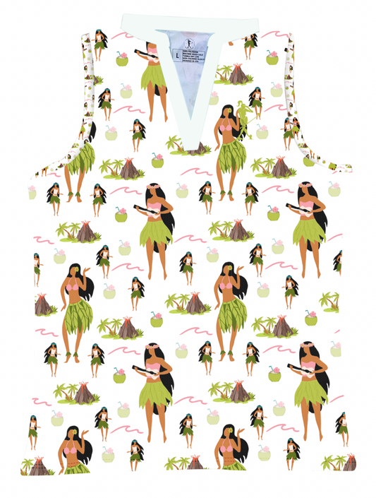 Hula Hole In One Women's Sleeveless V-neck Golf Polo