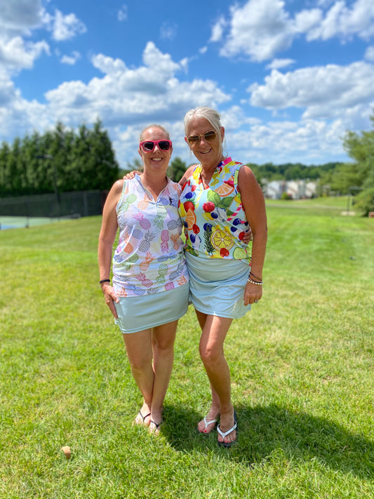 Pineapple Swinger Women's Golf Sleeveless Zip Polo