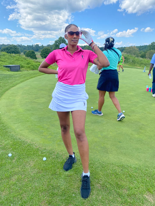 Just White Women's Ruffle Golf Skort