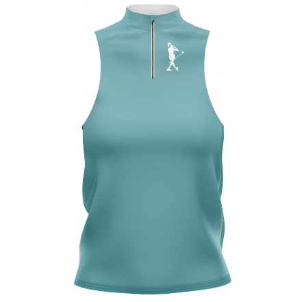 Just Baby Blue Women's Golf Sleeveless Zip Polo