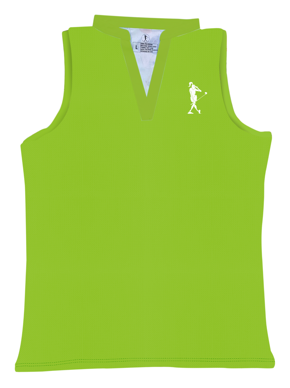 Just Lime Sleeveless V-neck Women's Golf Polo