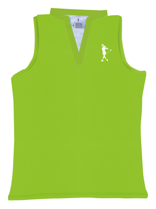 Just Lime Sleeveless V-neck Women's Golf Polo