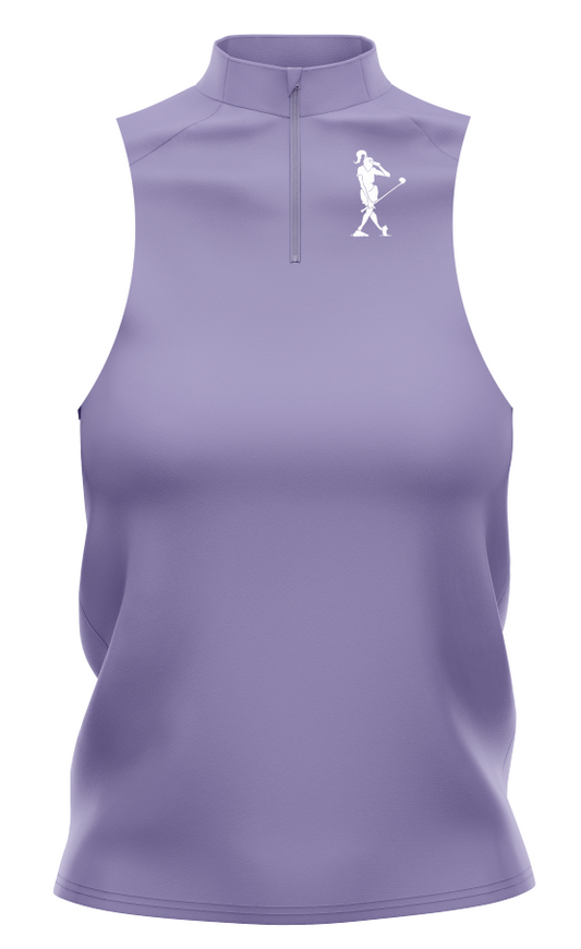 Just Purple Sleeveless Zip Polo