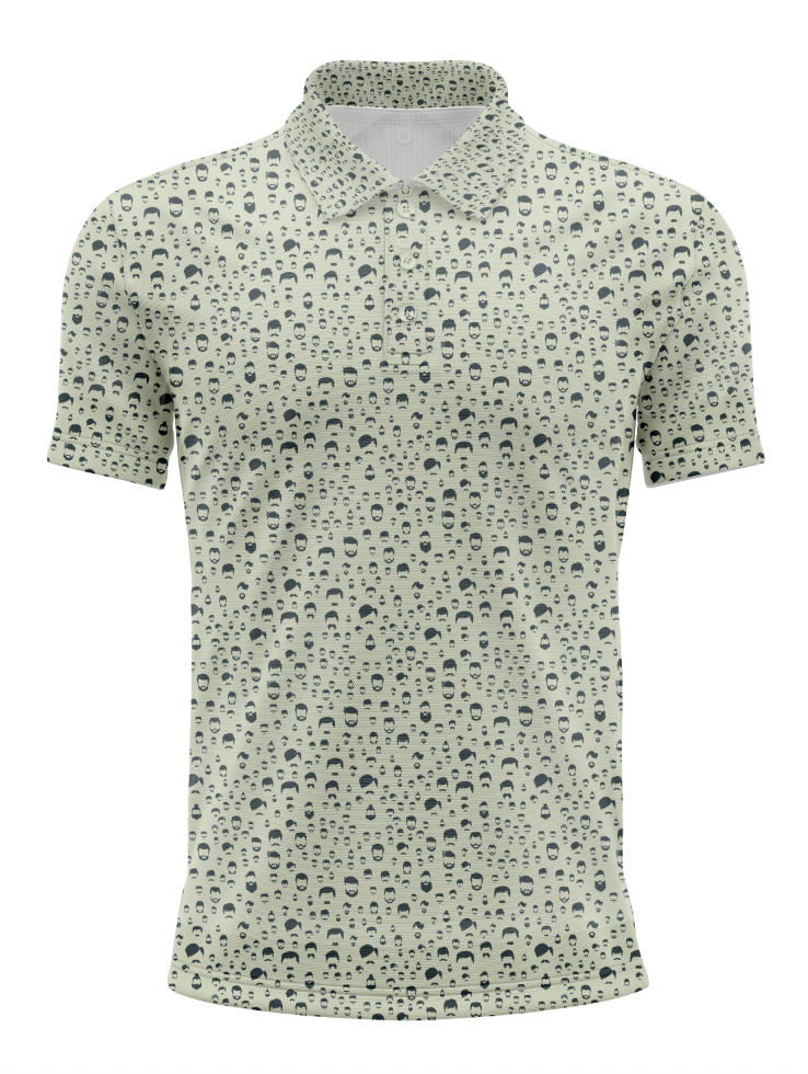 Men's Green Bearded Golf Polo