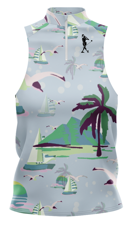 Not Your Captain's Choice Women's Golf Sleeveless Zip Polo