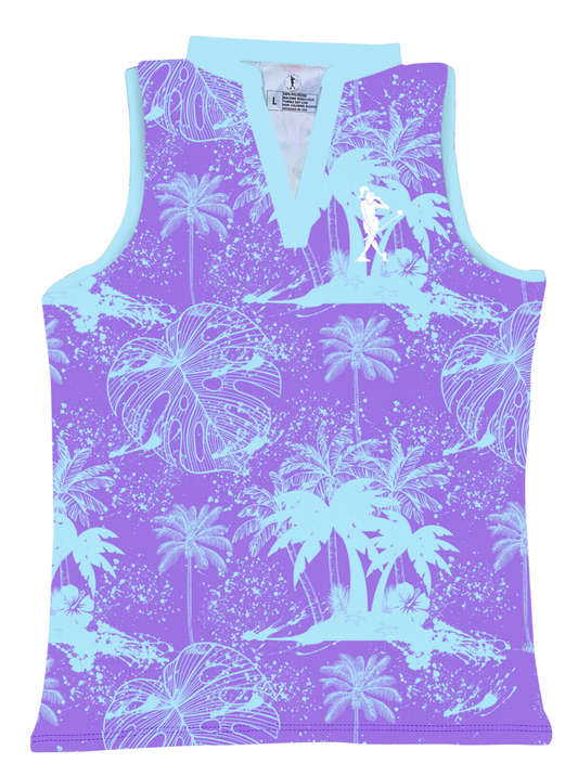 Psychedelic Palm Women's Sleeveless Golf Polo