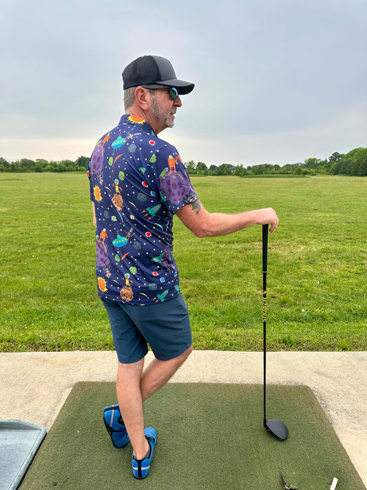 Men's Space Invader's Golf Polo