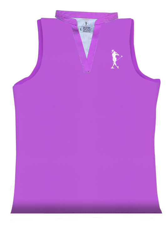 Just Fuschia Women's Golf Sleeveless V-neck Polo
