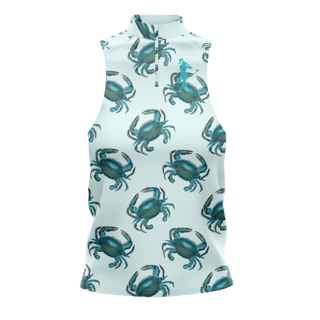 Sea You at the Blues Club Women's Sleeveless Zip Polo