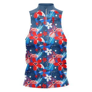 the Star Spangled Shanker Women's Golf Sleeveless Zip Polo