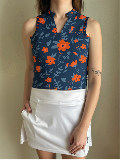 Big Poppy Women's Golf Sleeveless V-Neck Polo