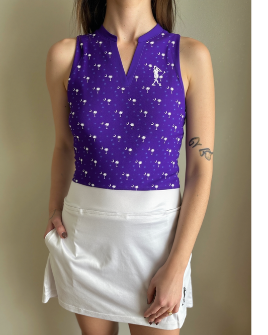SC Palm V-Neck Sleeveless Women's Golf Polo