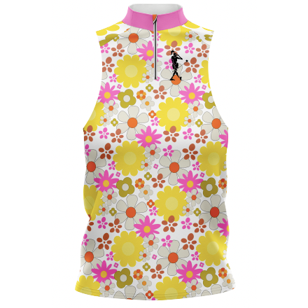 the Goldie Women's Golf Sleeveless Zip Polo