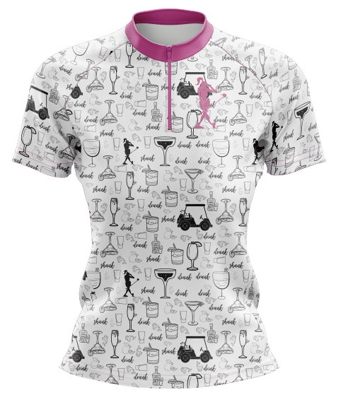Drink Drank Shank Women's Quarter Collar Golf Polo