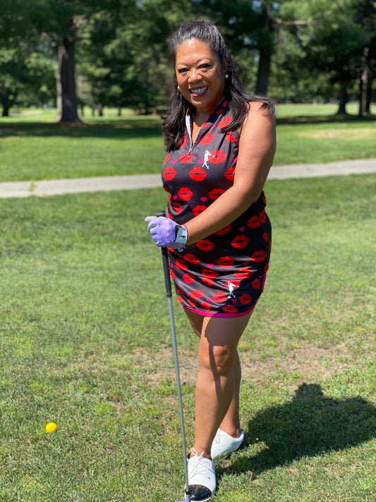 the Madonna Women's Golf Sleeveless Zip Polo