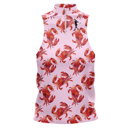 Sea You At the Club Women's Golf Sleeveless Zip Polo