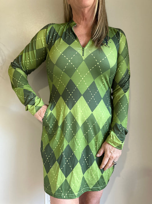 Reading the Green Women's Long Sleeve Golf Dress