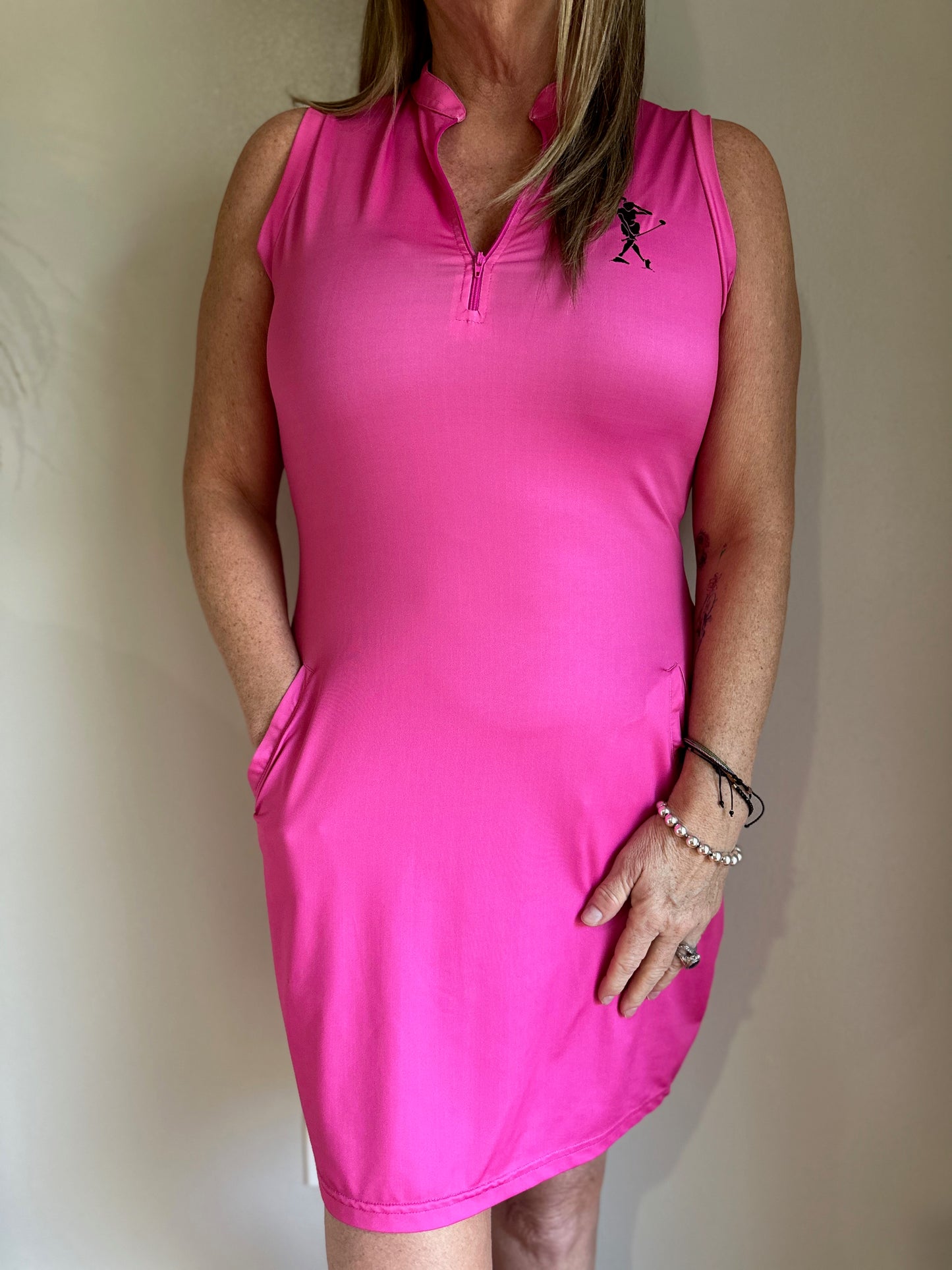 Just Pink Women's Golf Sleeveless Dress