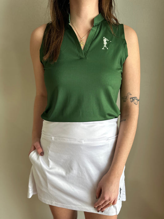 Just Emerald Women's Golf Sleeveless V-neck Polo