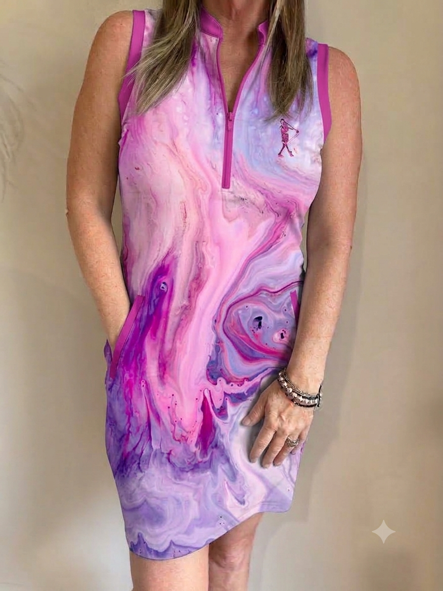 Purple Marble Women's Golf Dress