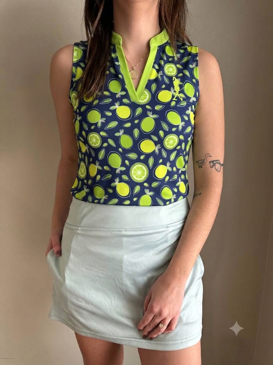 When You Get Lemons Make A Crush Women's Golf Sleeveless Polo