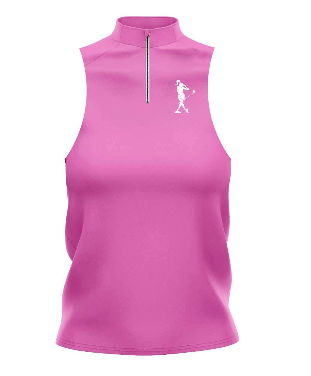 Just Pink Women's Golf Sleeveless Zip Polo