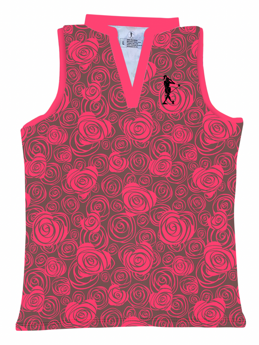 Roses At The Turn Women's Golf Sleeveless Polo