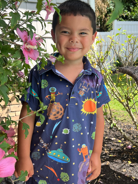 Space Invaders Boys Junior Polo