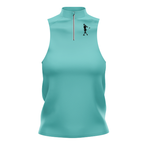 Bunker Blue Women's Golf Sleeveless Zip Polo