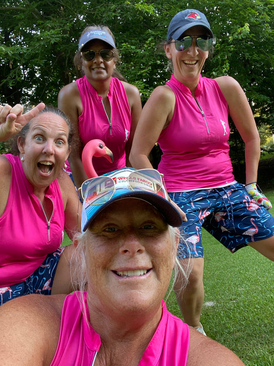 Just Pink Women's Golf Sleeveless Zip Polo